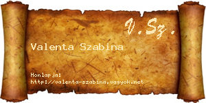 Valenta Szabina névjegykártya