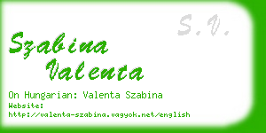 szabina valenta business card